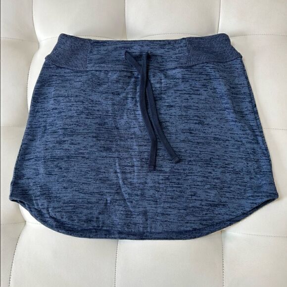Athleta Downplay Blue Gray Jersey Drawstring Mini Skirt - Picture 2 of 9